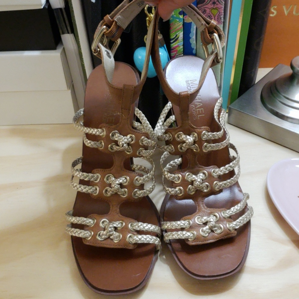 Michael Kors Gold Strappy Heels
